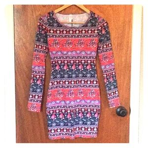 Dress- multi-color, floral print size XS